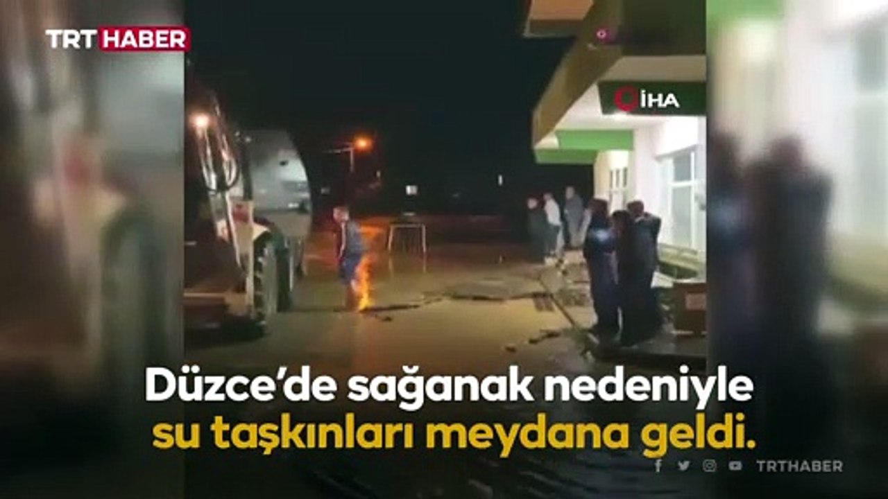 Düzce'de sağanak: Dereler taştı, evler su altında kaldı