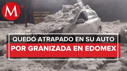 Hombre murió por hipotermia, atrapado en su automóvil por granizada en Edomex