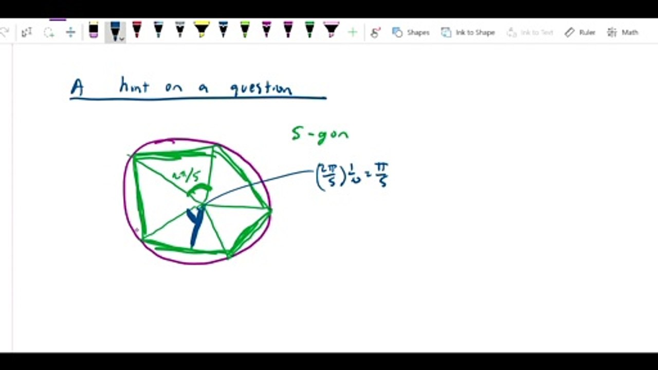 Area and finite sums - Hint on inscribed polygon problem