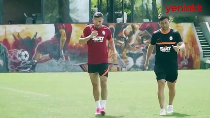 Elinde havai fişek patlayan Omar Elabdellaoui antrenmana çıktı