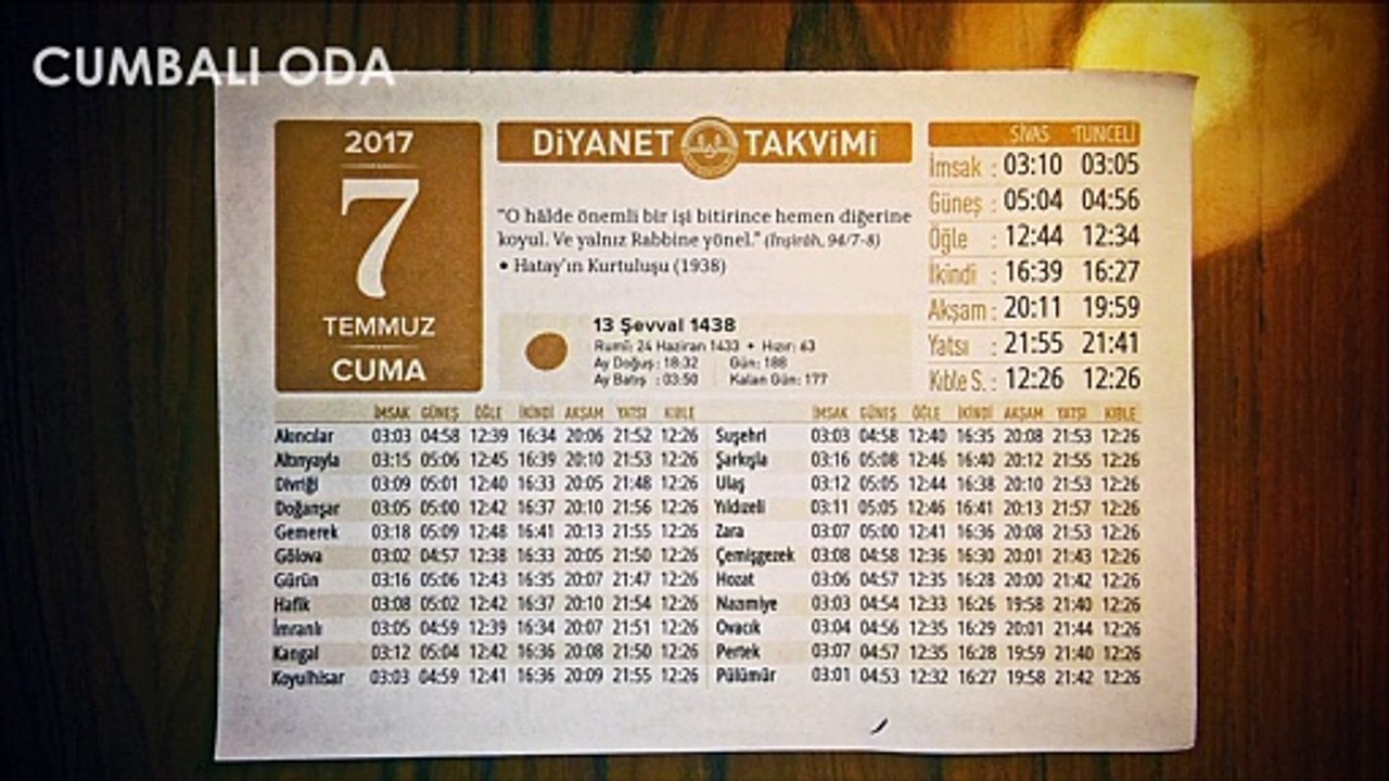 TAKVİM ARKASI 11: 7 TEMMUZ 2017 CUMA "İFFET:KULUN ZİYNETİ"
