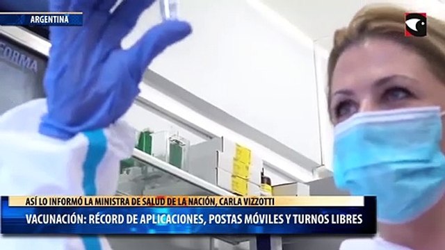 Vacunación récord de aplicaciones, postas móviles y turnos libres