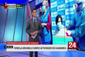 Presidenta de EsSalud acudió a Cajamarca para supervisar vacunación en coliseo Qhapac Ñan