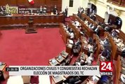 Colectivos y congresistas actuales protestaron por elección de miembros del Tribunal Constitucional