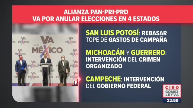 PAN-PRI-PRD busca nulidad de elecciones en cuatro estados