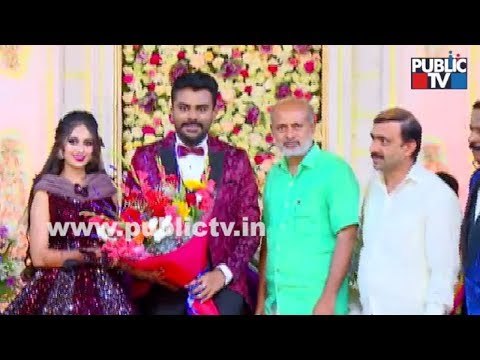 Ex Minister Sa Ra Mahesh Arrives At Chandan Shetty, Niveditha Gowda Marriage Reception Program