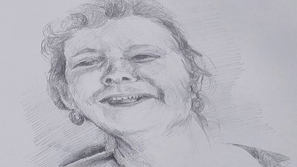 Beautiful Woman portrait sketch by Mobile photo