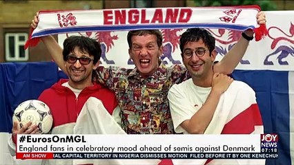 #EurosOnMGL: England fans in celebratory mood ahead of semis against Denmark - AM Sports (7-7-21)