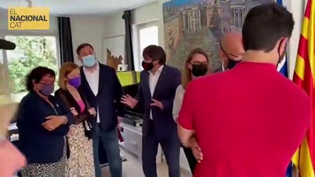 Oriol Junqueras, Carme Forcadell, Dolors Bassa i Raül Romeva ja són a la Casa de la República.