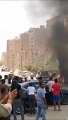 اللحظات الأولى لحريق جراج الشيخ منصور في المرج: التهم عددا من السيارات