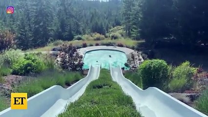 كيم كارداشيان تقع عن لوح التزلج في عرض البحر