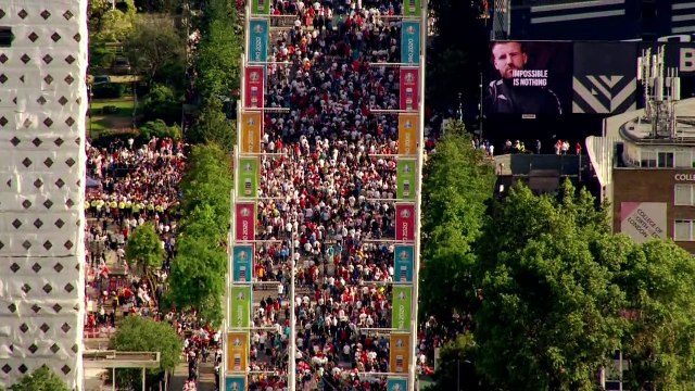 England fans arrive at Wembley ahead of semi-final