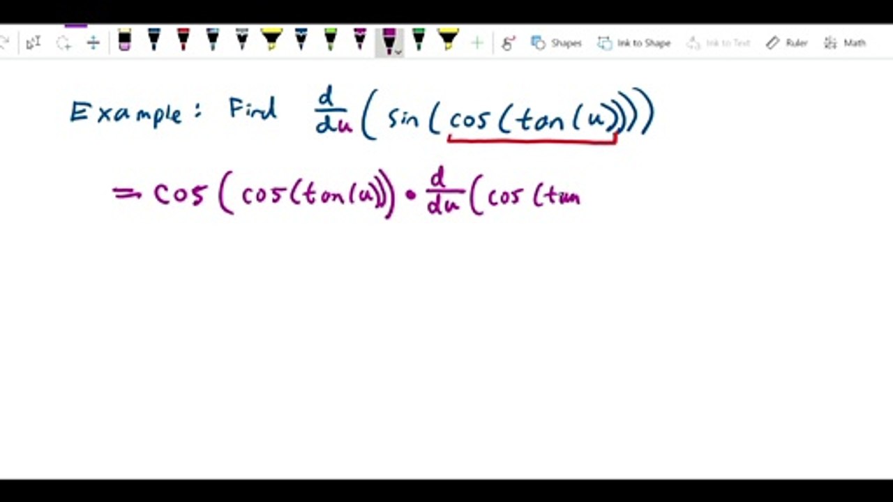 Chain rule - sin of cos of tan u