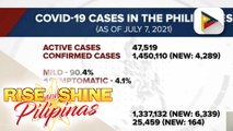 Bilang ng mga aktibong kaso, bumaba sa 47,519; pinakamababang bilang ng mga tinamaan ng COVID-19 sa nakalipas na dalawang linggo, naitala ng DOH