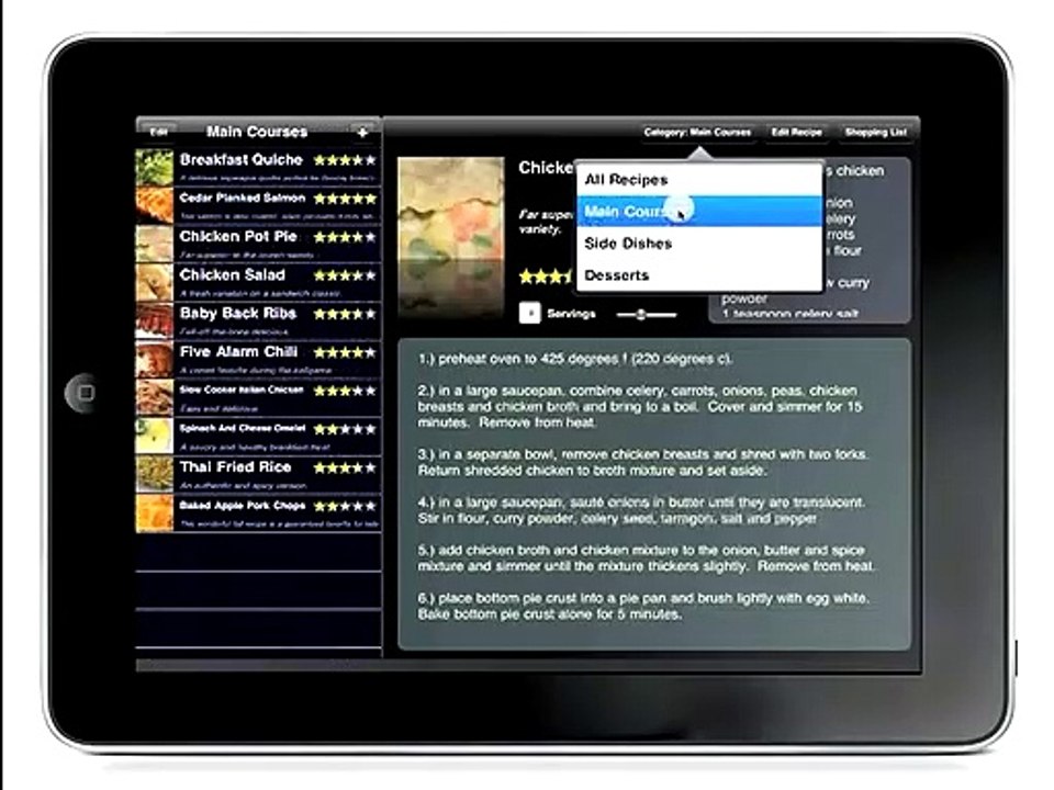 Ipad Recipe App
