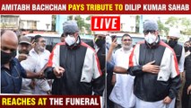 Amitabh Bachchan & Abhishek Bachchan Attend Dilip Kumar's Final Journey