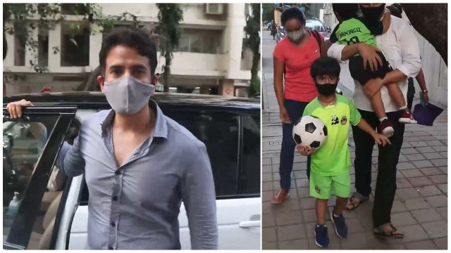 Tusshar Kapoor With Son Laksshya Snapped At Bandra