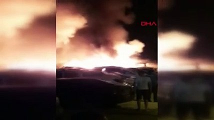 Mersin'deki yangında 12 araç kül oldu