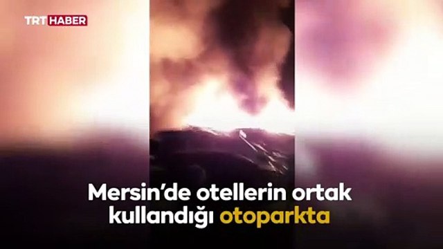 Otoparkta çıkan yangında 12 araç hasar gördü
