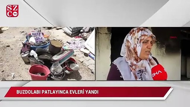 Buzdolabı patlayınca evleri yanan aile geceyi komşularında geçirdi