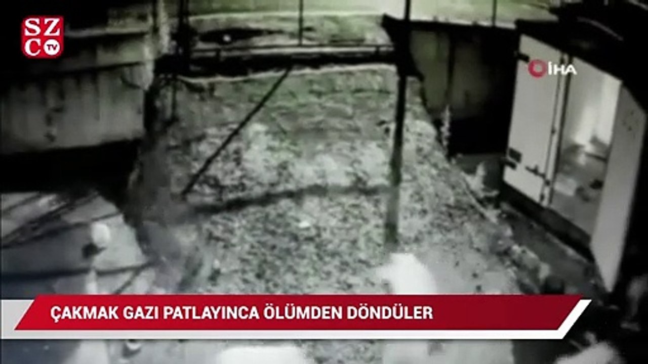 Konteynerde oturan çocuklar çakmak gazı patlayınca böyle kaçıştı