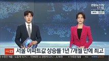 서울 아파트값 상승률 1년 7개월 만에 최고