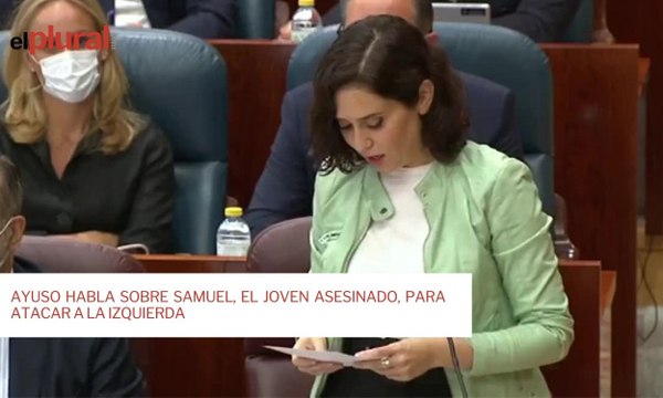 Ayuso habla sobre Samuel, el joven asesinado, para atacar a la izquierda