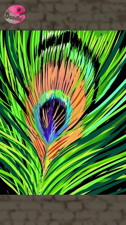 #Short How to Draw a Peacock Feather // Peacock Feather Easy Drawing // Abstract Art // Doodle