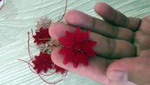 İğne Oyası 3 Boyutlu minik kalpli çiçeğin yapılışı (needle lace small heart flower making)