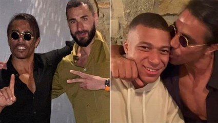Nusret, dünyaca ünlü futbolcuları ağırladı! Mbappe'yi öptüğü anlar büyük ilgi gördü