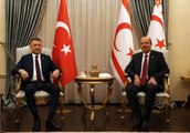 KKTC Cumhurbaşkanı Tatar, Cumhurbaşkanı Yardımcısı Oktay'ı kabul etti