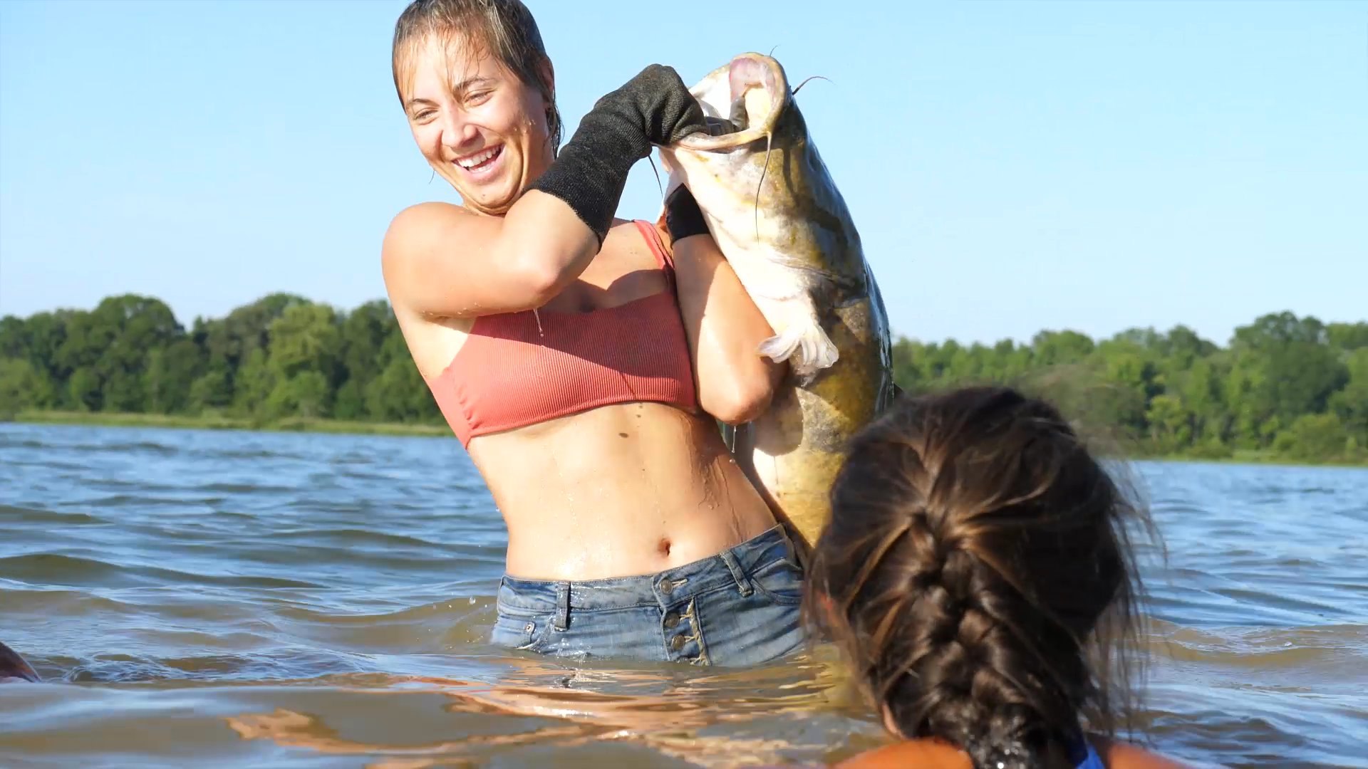 Grabbing Catfish Out of the Water with My Bare Hands! - video