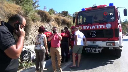 Virajı alamayıp şarampole devrildi