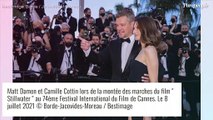 Camille Cottin à Cannes : renversante au bras de Matt Damon, en robe bustier