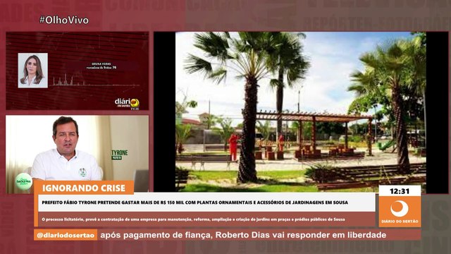 Vereadora lamenta que Tyrone pretenda gastar mais de R$ 150 mil com plantas ornamentais, insumos e acessórios de jardinagens em Sousa