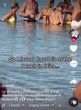 Thibaut Courtois en vacances à Ibiza