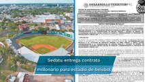 Sedatu entrega contrato por 178 mdp para construir estadio de beisbol en tierra de AMLO