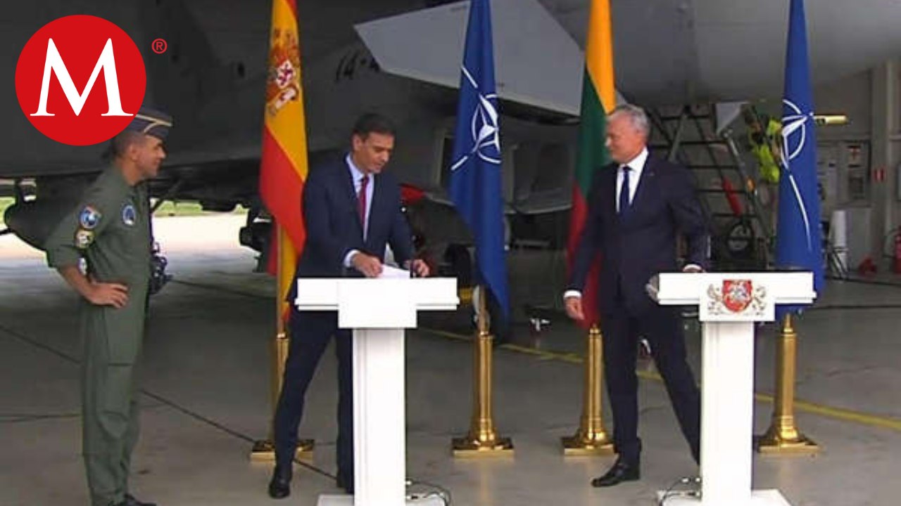 Sánchez y Nauseda abandonan conferencia de prensa tras amenaza aérea en Lituania