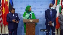 مؤتمر صحفي لوزيرة الخارجية السودانية على هامش جلسة مجلس الأمن الدولي بشأن أزمة سد النهضة