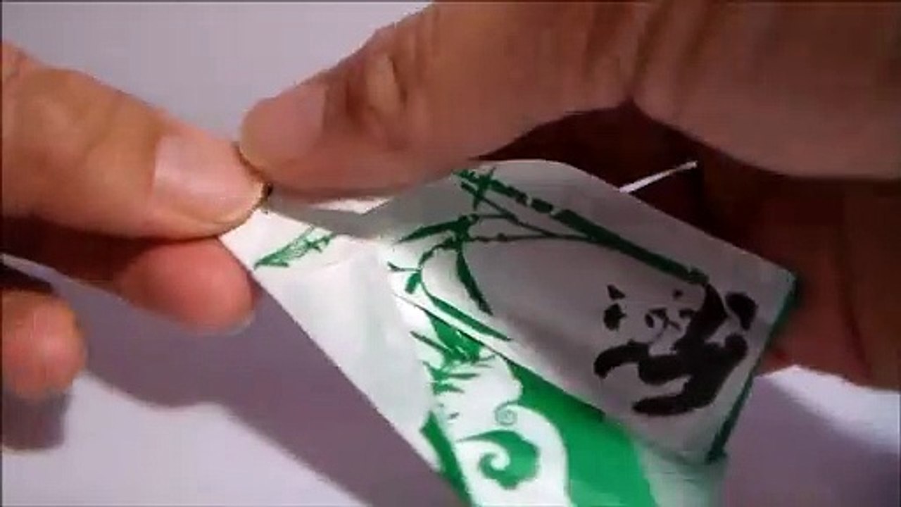 Origami Peacock Chopstick Rest (Instructions) - Folded Out Of A Chopstick Wrapper