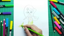 cara menggambar dan mewarnai putri duyung atau Mermaid dengan pensil warna