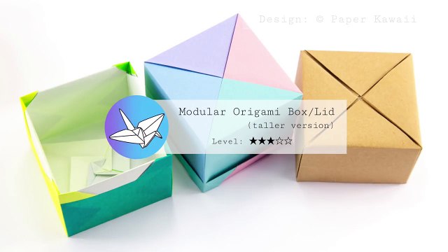 Modular Origami Box Tutorial - Tall Version - Paper Kawaii