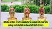 Odisha artist crafts miniature models of chariots using matchsticks ahead of Rath Yatra