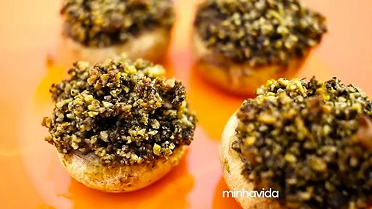 Cogumelo recheado com pesto: experimente receita saudável e saborosa