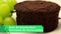 Receita de bolo de batata-doce funcional de micro-ondas