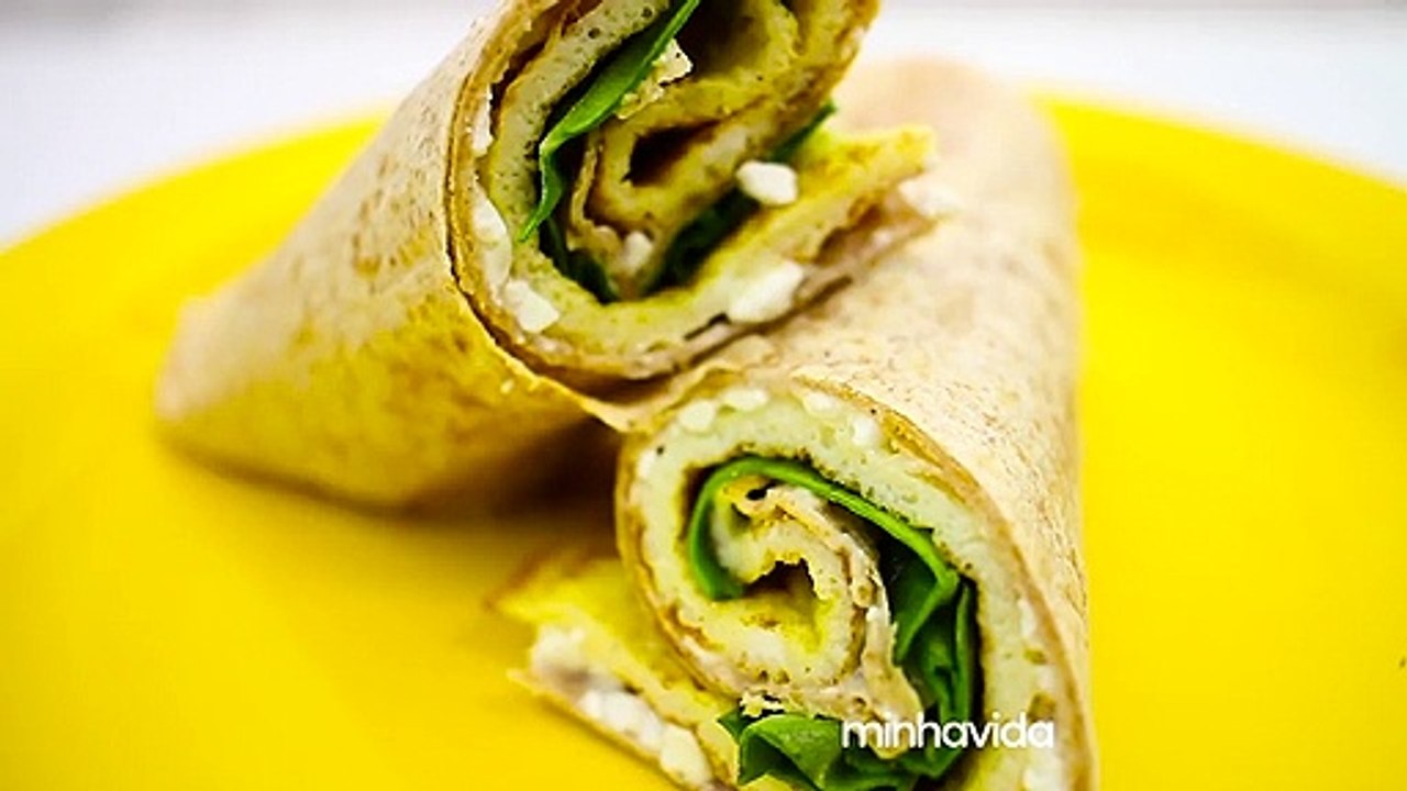 Wrap de omelete: feito com pão integral e rico em proteínas