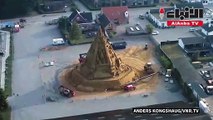 قصر من الرمل بطول 21 متراً بنيَ في الدنمارك أصبح الأعلى في العالم