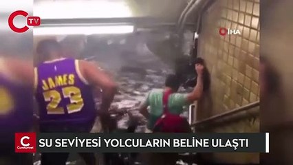 New York'u sel vurdu, metro istasyonları su altında kaldı