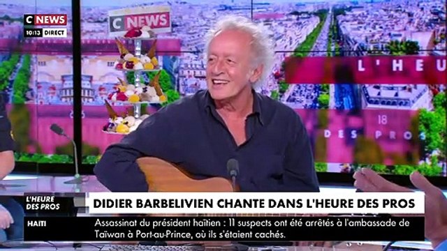 L'heure des pros : Pascal Praud et Laurent Joffrin chantent Aline avec Didier Barbelivien sur CNews