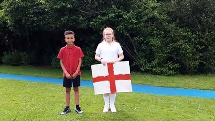 Whingate Primary School flying the flag for former pupil Kalvin Phillips and the England team